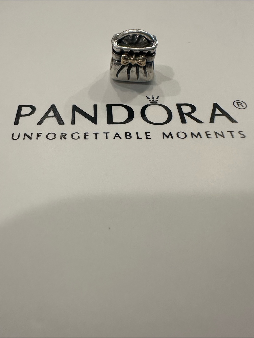 Pandora Silver and Gold Gift Bag Charm
